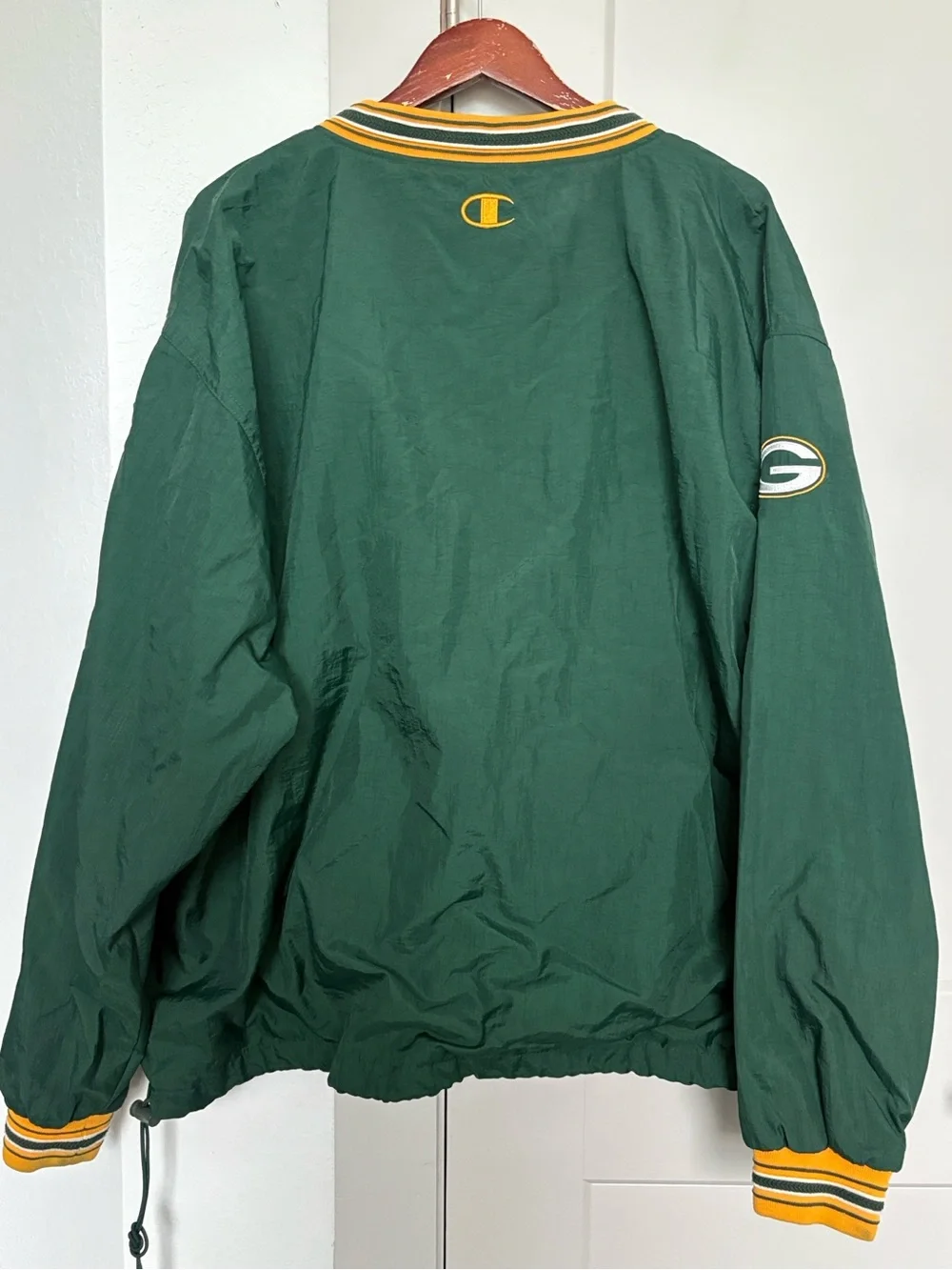 VINTAGE CHAMPION NFL PRO LINE VNECK GREEN BAY PACKERS WINDBREAKER GREEN MEN’S XL